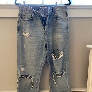 Forever 21 distressed straight leg jeans